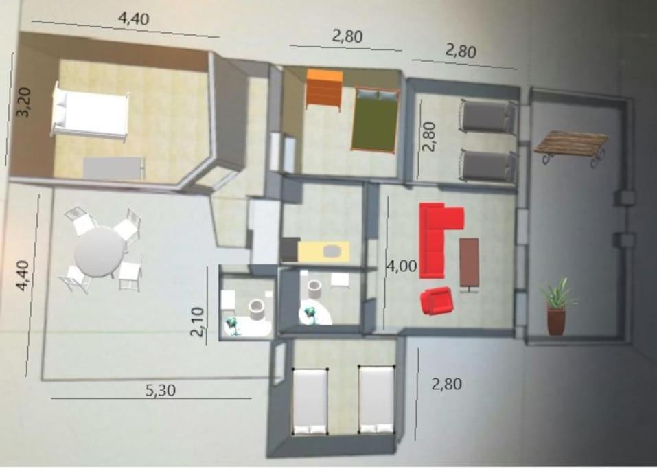 Apartamento Casa Familiar Patio Y 2 Banos Con Aire Acondicionado